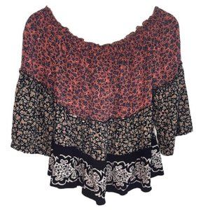 Aeropostale Boho Off the Shoulder Woven Floral Top NWT Size S